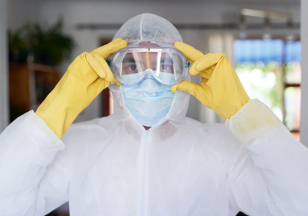 Man in Biohazard Gear